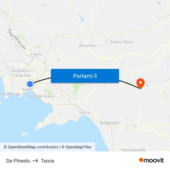 De Pinedo to Teora map