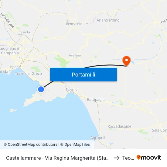 Castellammare - Via Regina Margherita (Staz Eav) to Teora map