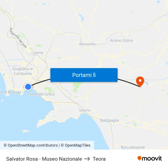 Salvator Rosa - Museo Nazionale to Teora map