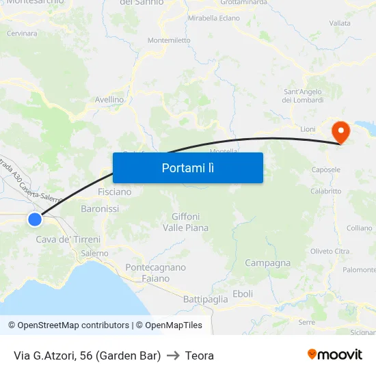 Via G.Atzori, 56 (Garden Bar) to Teora map