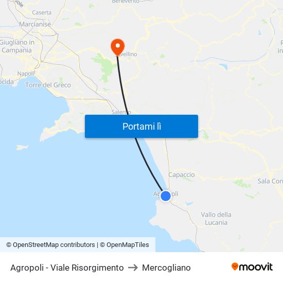 Agropoli - Viale Risorgimento to Mercogliano map