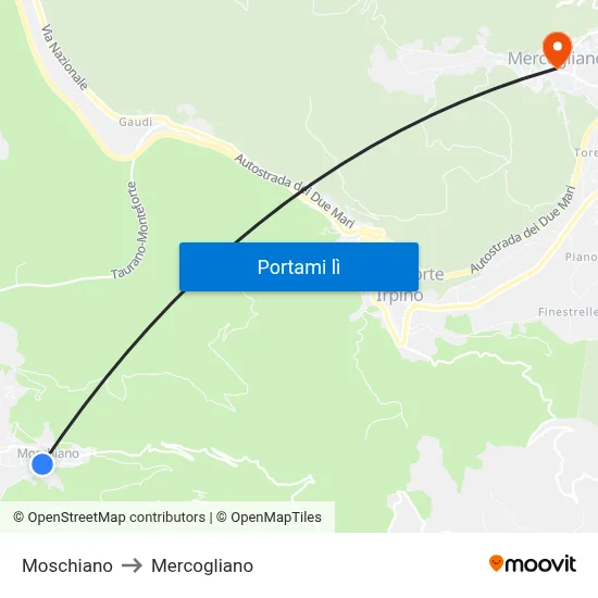 Moschiano to Mercogliano map