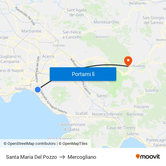 Santa Maria Del Pozzo to Mercogliano map