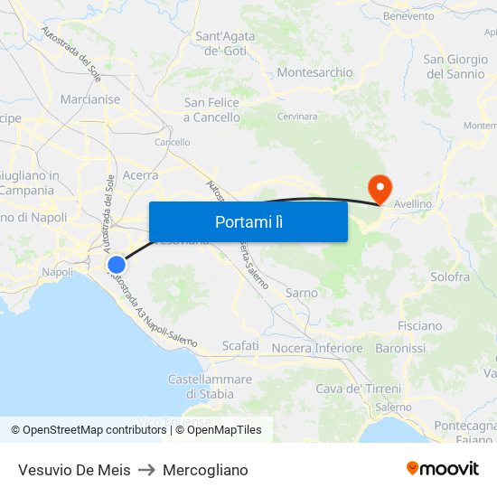 Vesuvio De Meis to Mercogliano map