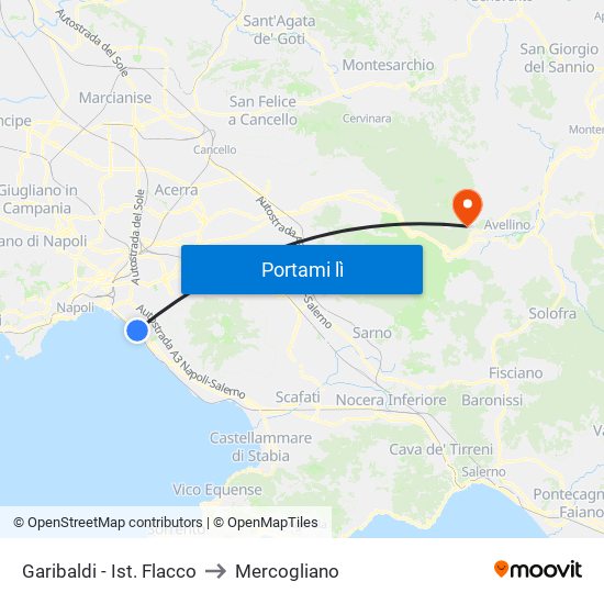 Garibaldi - Ist. Flacco to Mercogliano map