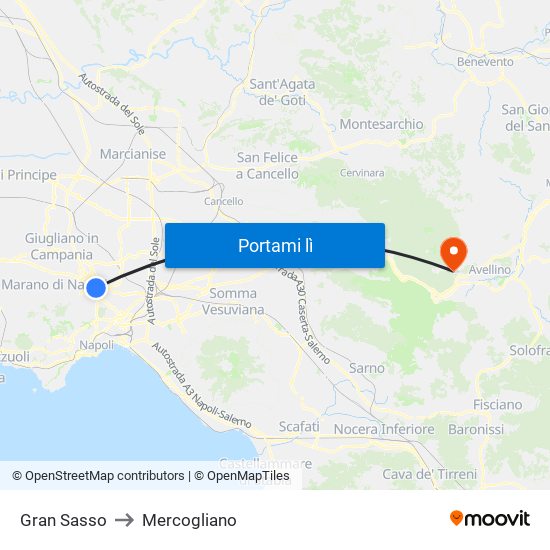 Gran Sasso to Mercogliano map