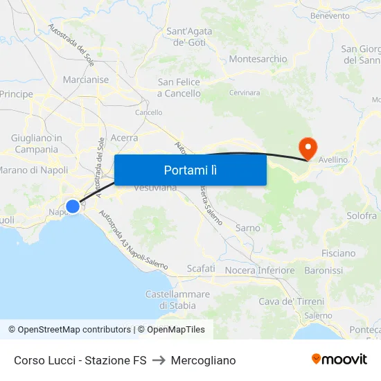 Corso Lucci - Stazione FS to Mercogliano map
