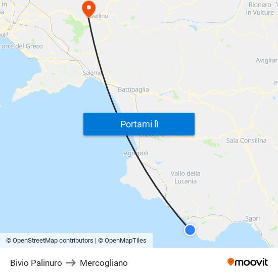 Bivio Palinuro to Mercogliano map