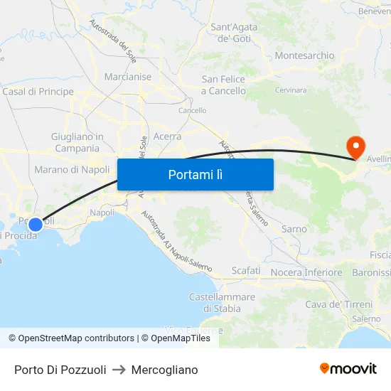 Porto Di Pozzuoli to Mercogliano map