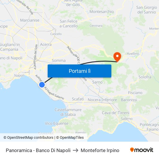 Panoramica - Banco Di Napoli to Monteforte Irpino map