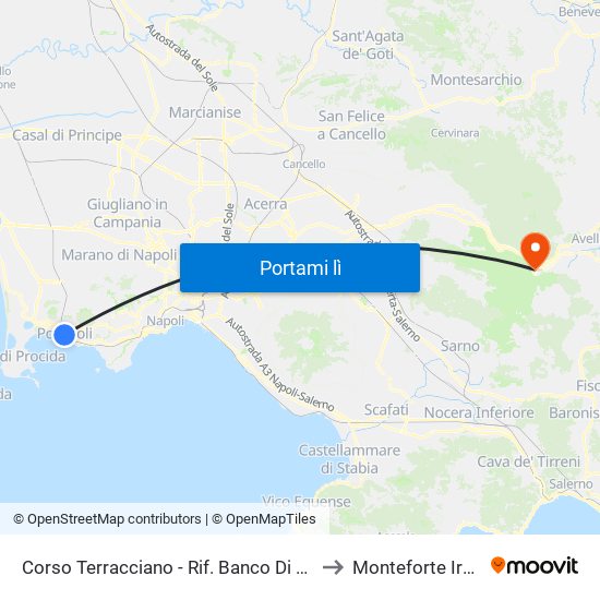 Corso Terracciano - Rif. Banco Di Napoli to Monteforte Irpino map