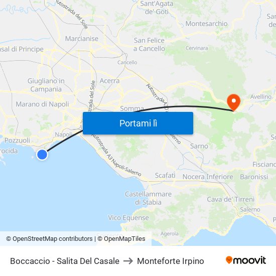 Boccaccio - Salita Del Casale to Monteforte Irpino map