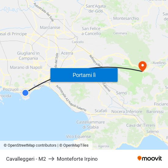 Cavalleggeri - M2 to Monteforte Irpino map
