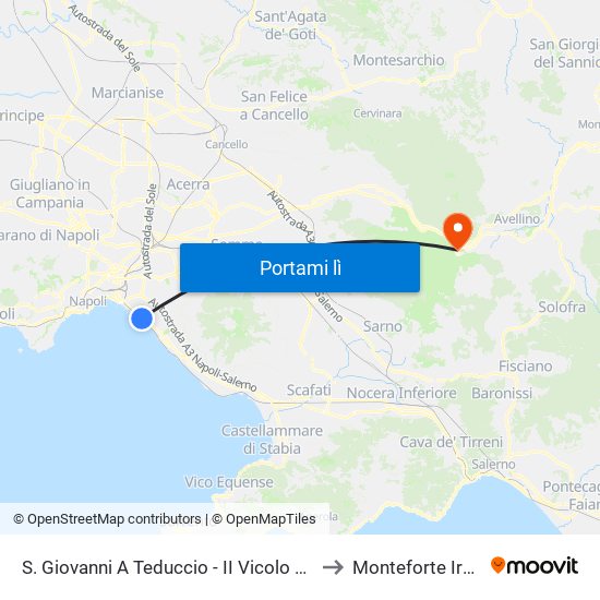 S. Giovanni A Teduccio - II Vicolo Marina to Monteforte Irpino map