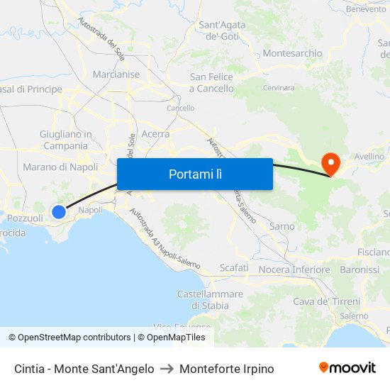 Cintia - Monte Sant'Angelo to Monteforte Irpino map