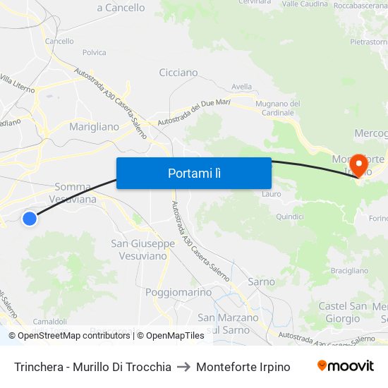 Trinchera - Murillo Di Trocchia to Monteforte Irpino map