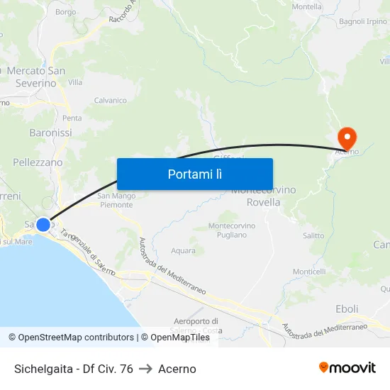 Sichelgaita -  Df Civ. 76 to Acerno map