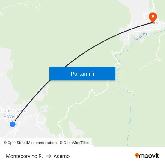 Montecorvino R. to Acerno map