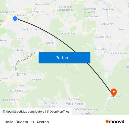 Italia -Brigata to Acerno map