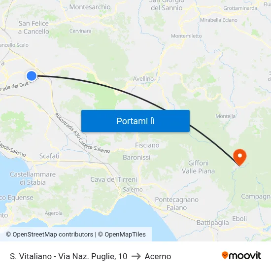 S. Vitaliano - Via Naz. Puglie, 10 to Acerno map
