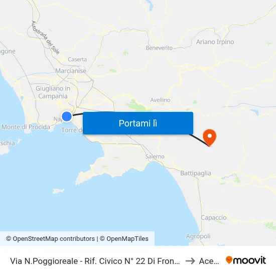Via N.Poggioreale - Rif. Civico N° 22 Di Fronte Carcere to Acerno map