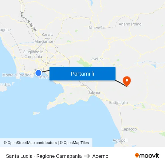 Santa Lucia - Regione Camapania to Acerno map