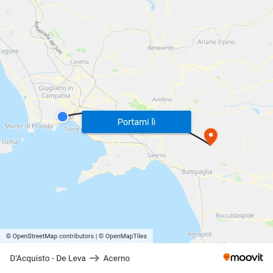 D'Acquisto - De Leva to Acerno map