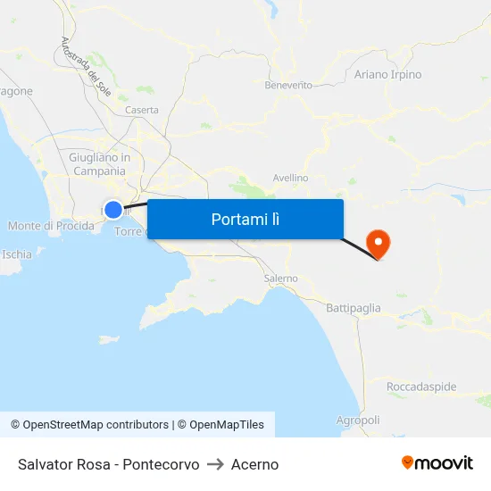 Salvator Rosa - Pontecorvo to Acerno map
