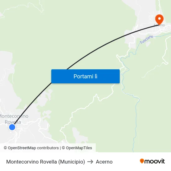 Montecorvino Rovella (Municipio) to Acerno map