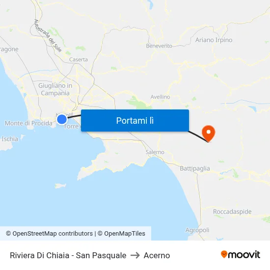 Riviera Di Chiaia - San Pasquale to Acerno map