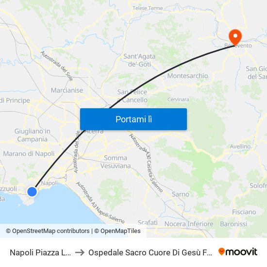 Napoli Piazza Leopardi to Ospedale Sacro Cuore Di Gesù Fatebenefratelli map