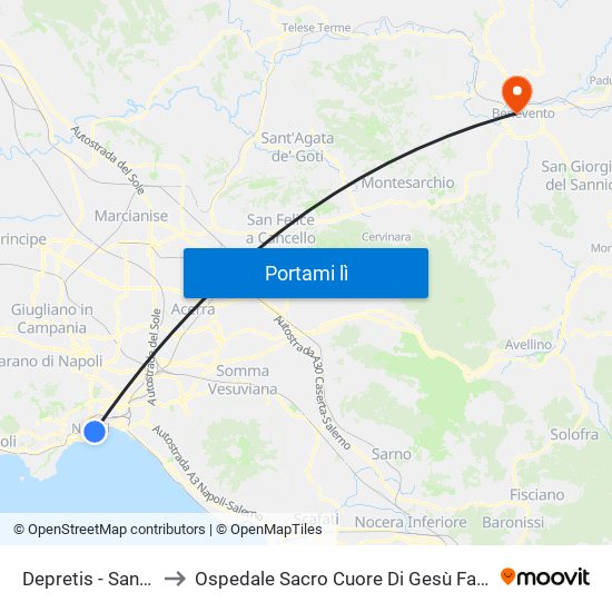 Depretis - San Marco to Ospedale Sacro Cuore Di Gesù Fatebenefratelli map