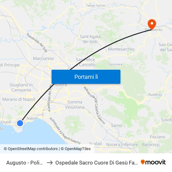 Augusto - Politecnico to Ospedale Sacro Cuore Di Gesù Fatebenefratelli map