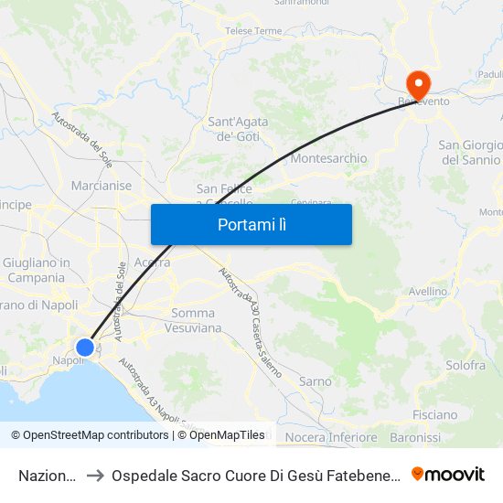 Nazionale to Ospedale Sacro Cuore Di Gesù Fatebenefratelli map