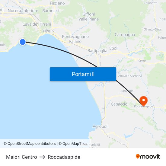 Maiori Centro to Roccadaspide map