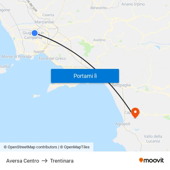 Aversa Centro to Trentinara map