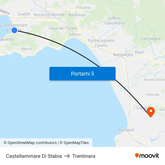 Castellammare Di Stabia to Trentinara map