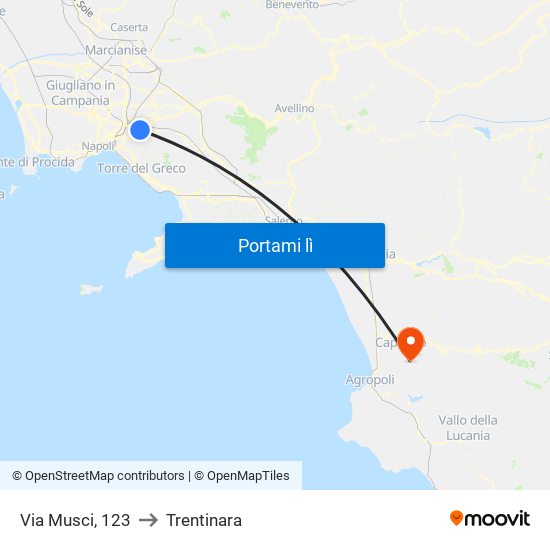 Via Musci, 123 to Trentinara map
