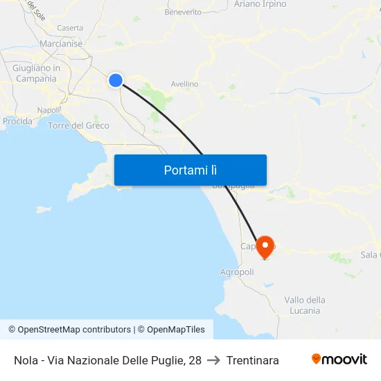 Nola - Via Nazionale Delle Puglie, 28 to Trentinara map