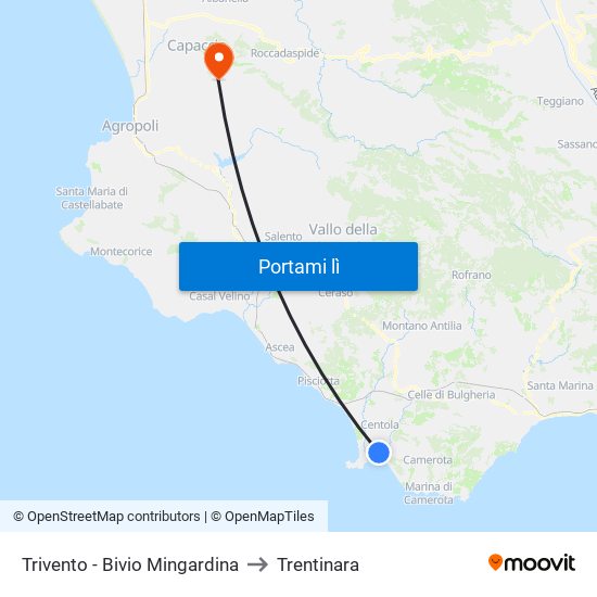 Trivento - Bivio Mingardina to Trentinara map