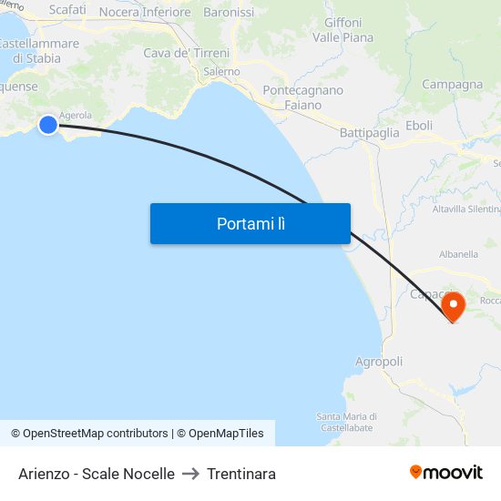 Arienzo - Scale Nocelle to Trentinara map