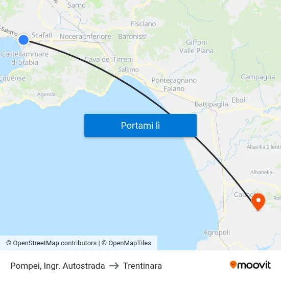 Pompei, Ingr. Autostrada to Trentinara map