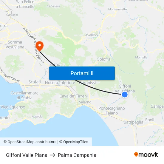 Giffoni Valle Piana to Palma Campania map