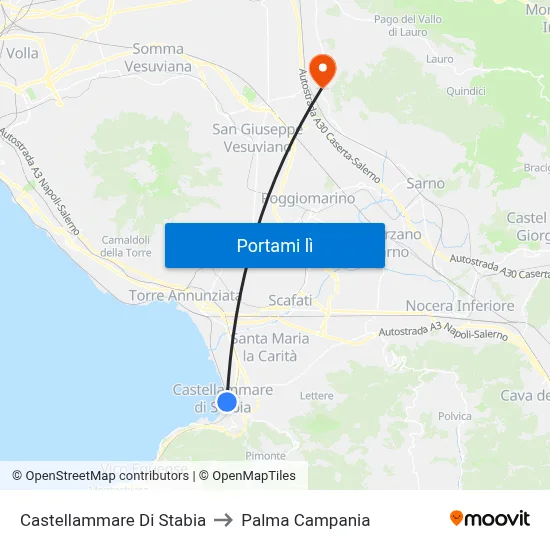 Castellammare Di Stabia to Palma Campania map