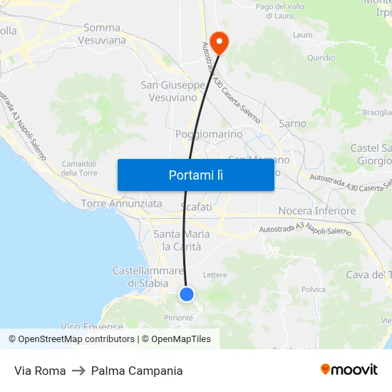 Via Roma to Palma Campania map