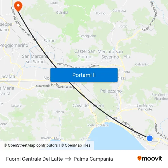 Fuorni Centrale Del Latte to Palma Campania map