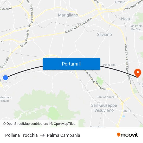 Pollena Trocchia to Palma Campania map