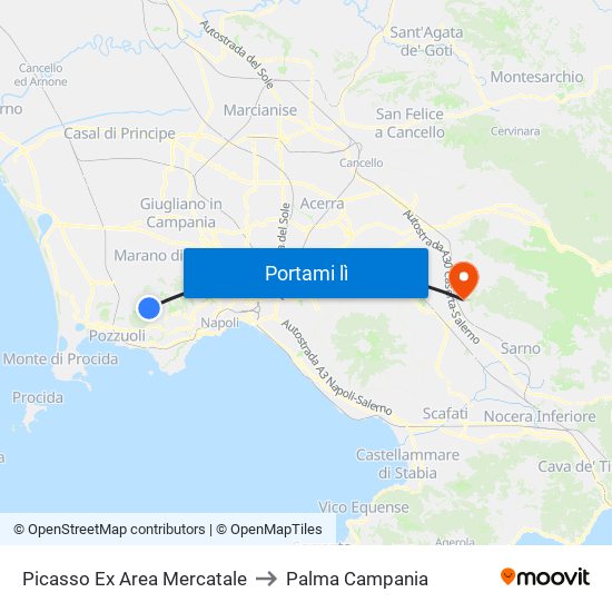 Picasso Ex Area Mercatale to Palma Campania map
