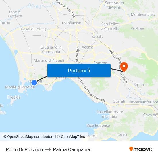 Porto Di Pozzuoli to Palma Campania map