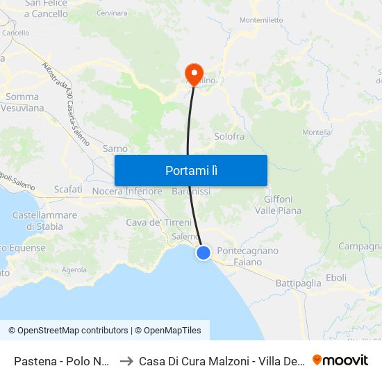 Pastena  - Polo Nautico to Casa Di Cura Malzoni - Villa Dei Platani map